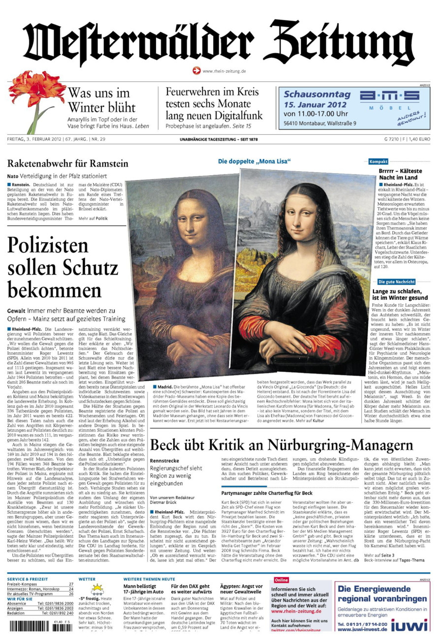 Westerwälder Zeitung vom Freitag, 03.02.2012