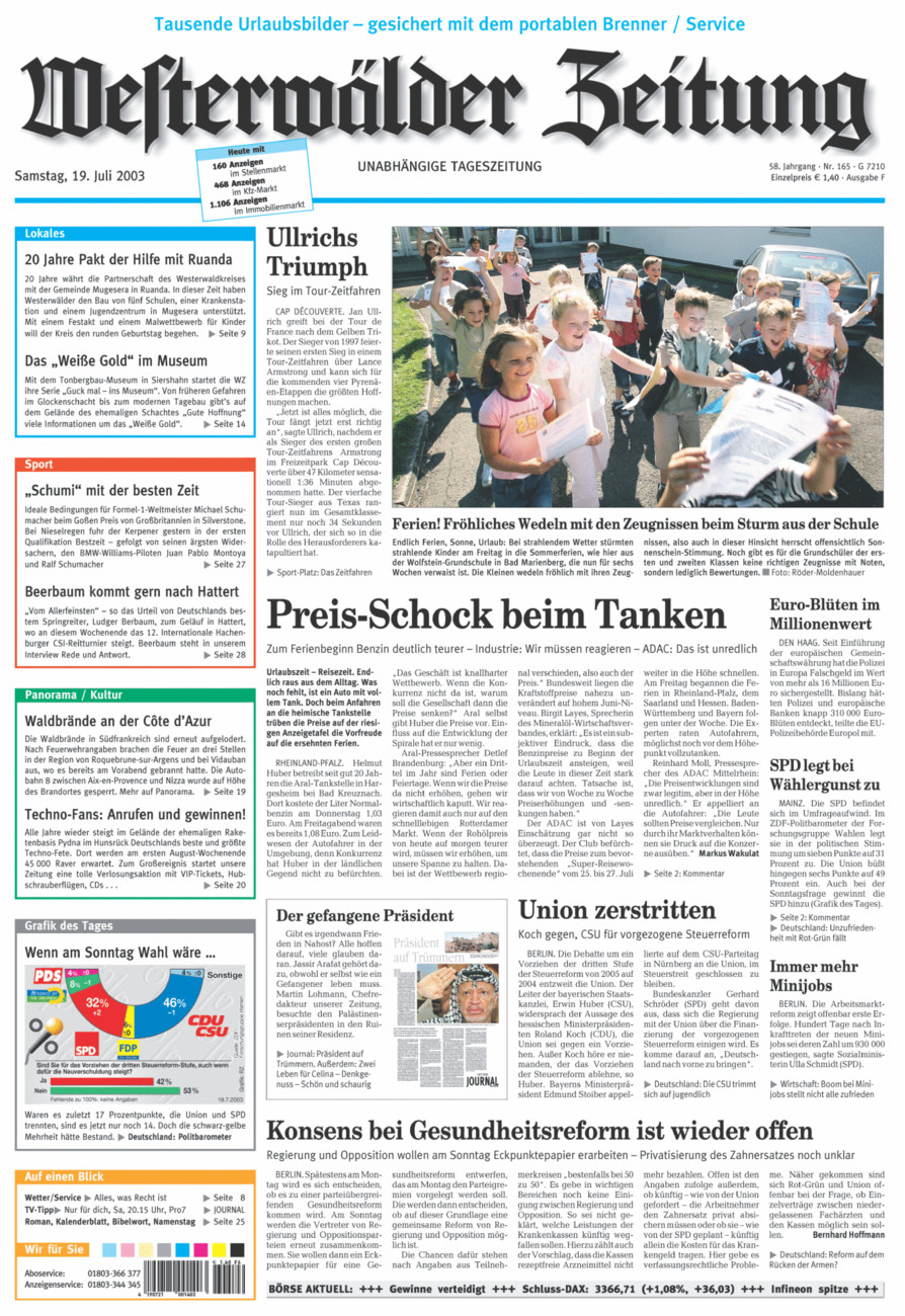 Westerwälder Zeitung vom Samstag, 19.07.2003