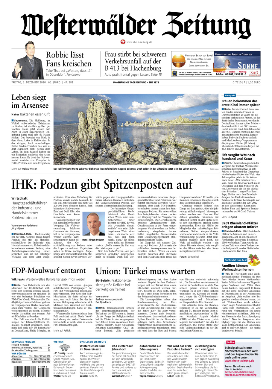 Westerwälder Zeitung vom Freitag, 03.12.2010