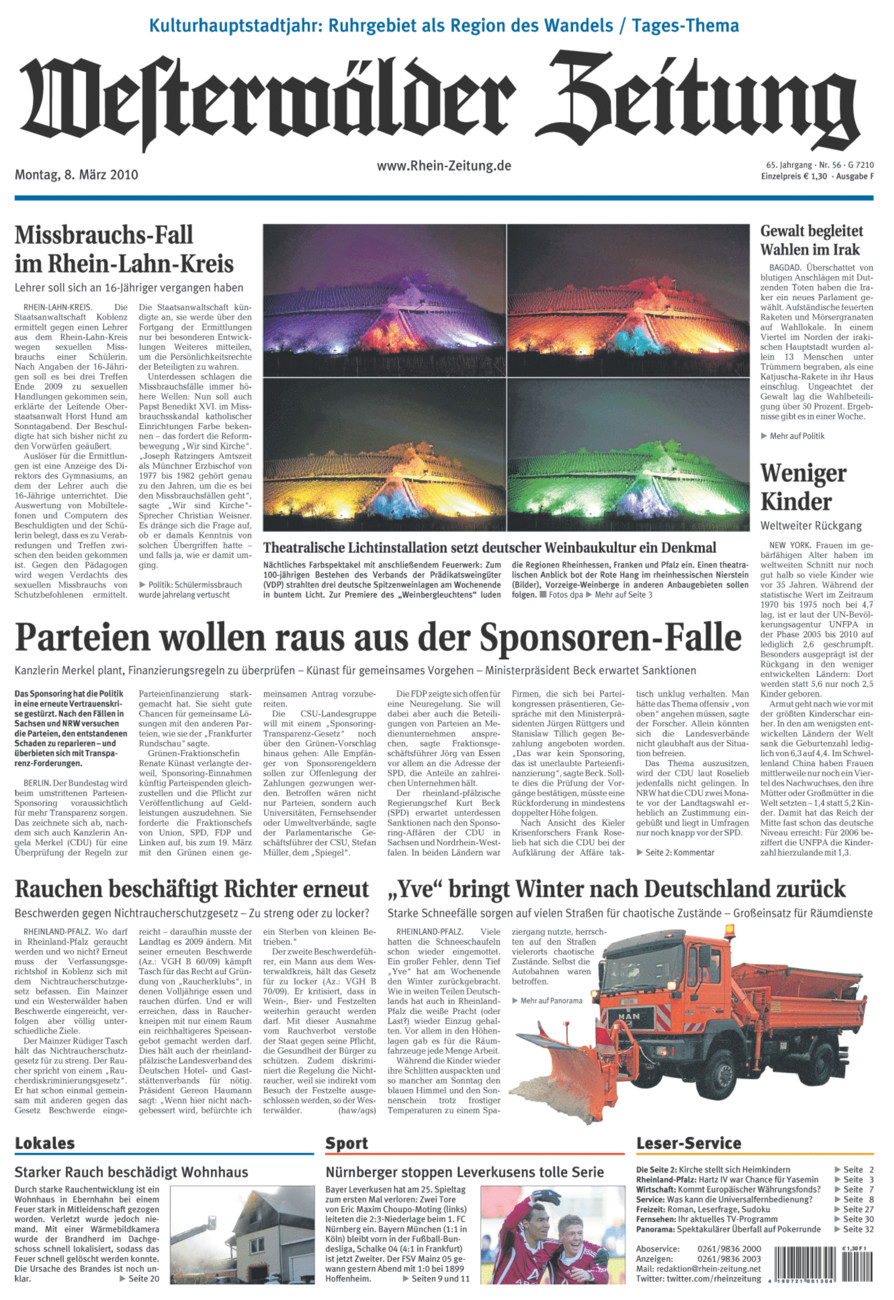 Westerwälder Zeitung vom Montag, 08.03.2010