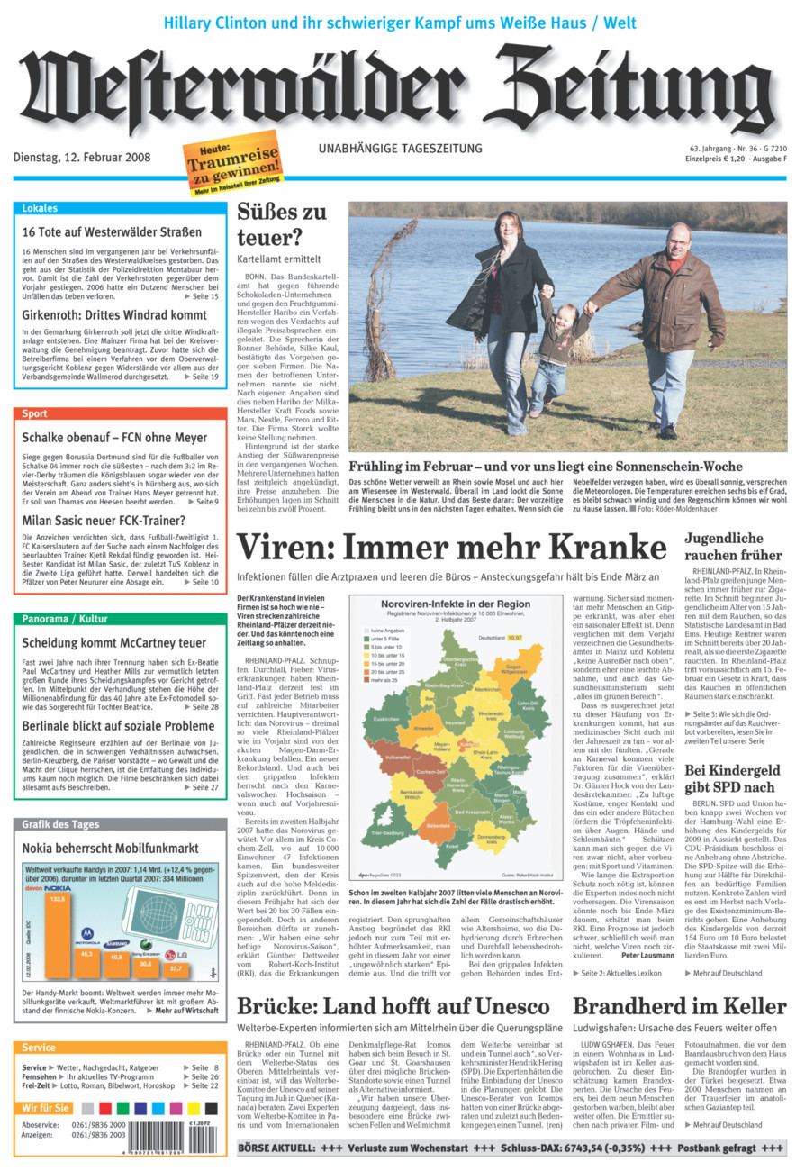 Westerwälder Zeitung vom Dienstag, 12.02.2008