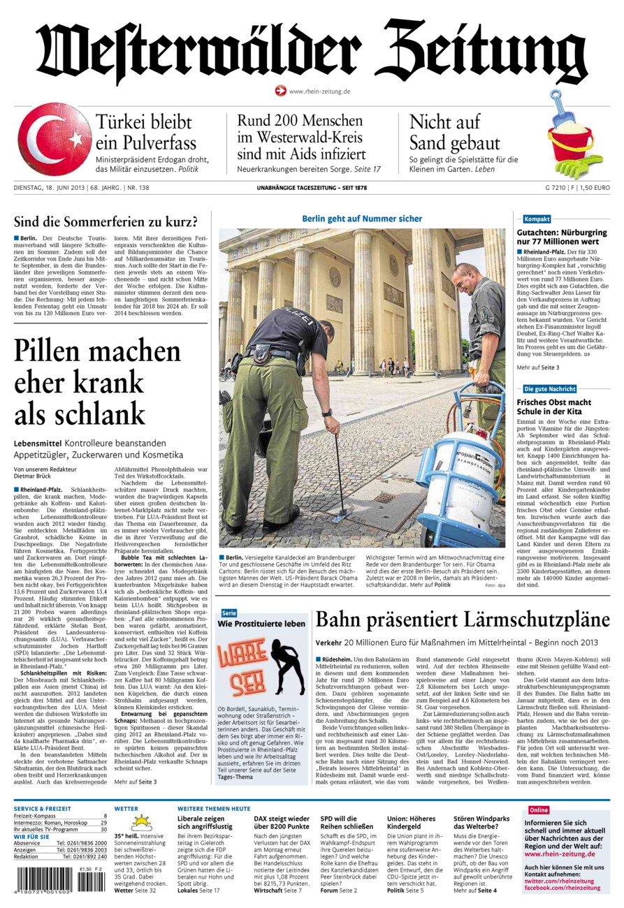 Westerwälder Zeitung vom Dienstag, 18.06.2013