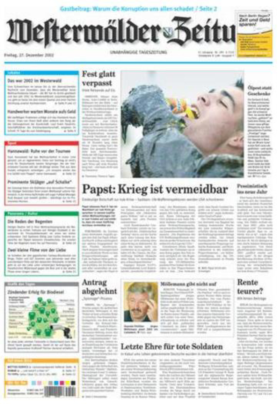 Westerwälder Zeitung vom Freitag, 27.12.2002