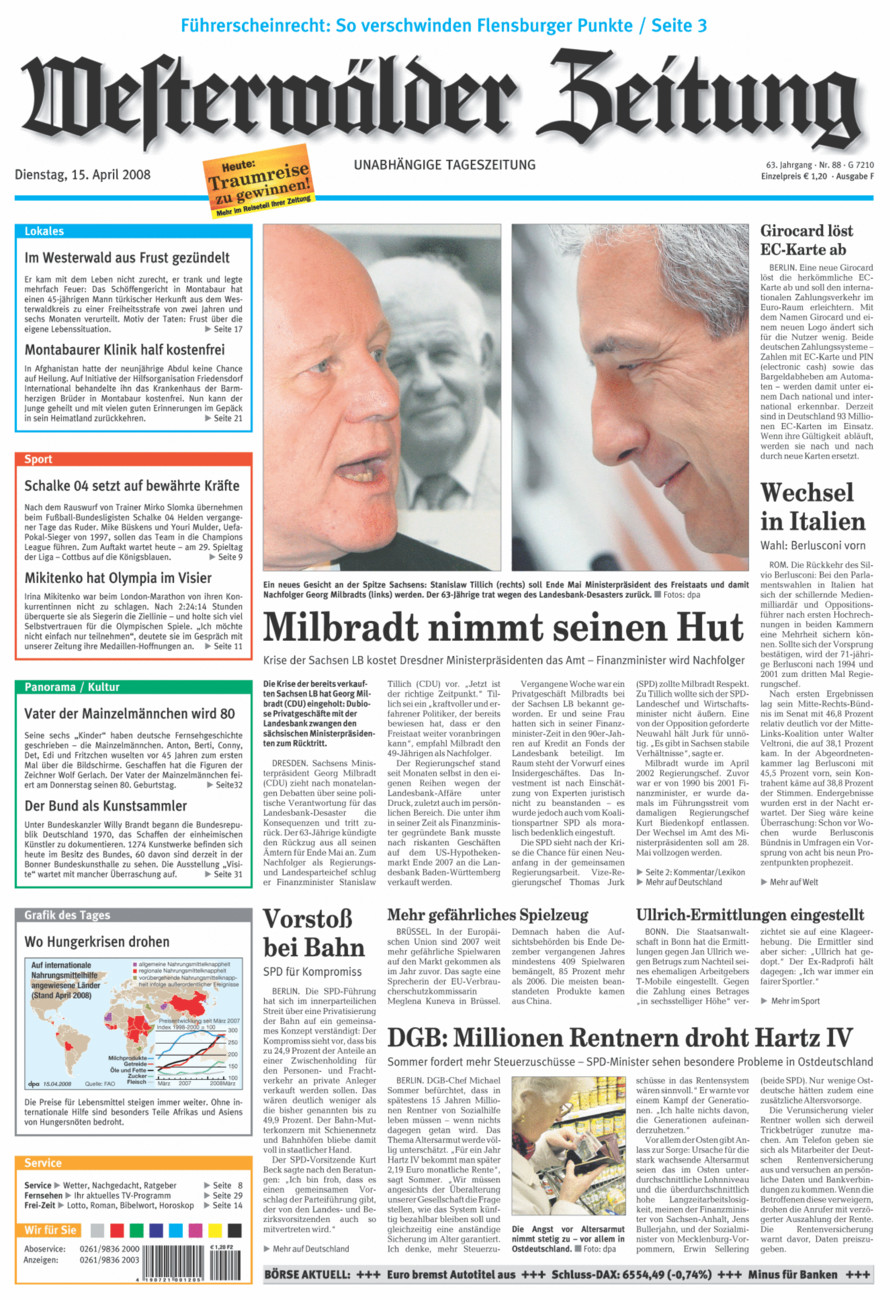 Westerwälder Zeitung vom Dienstag, 15.04.2008