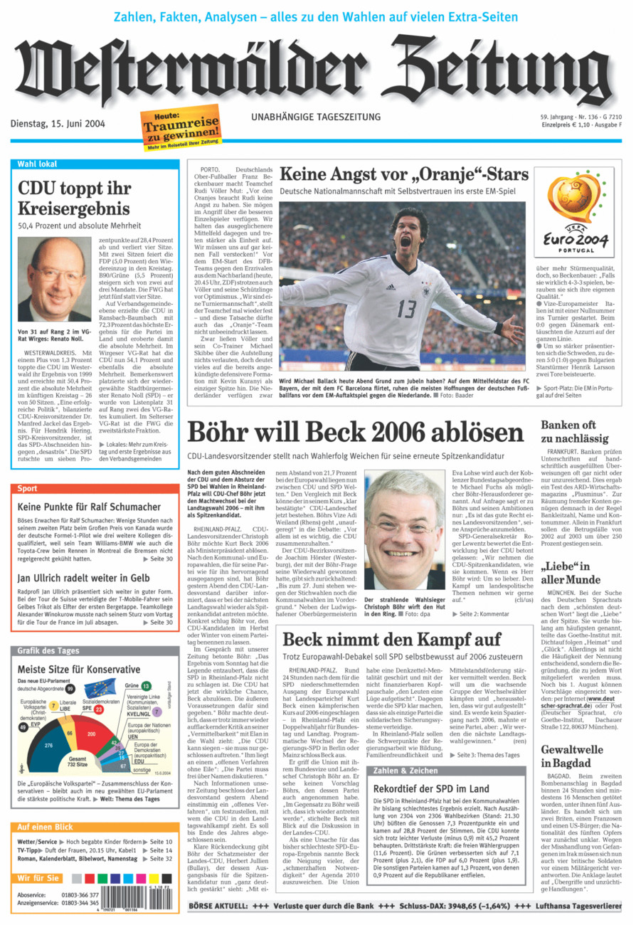Westerwälder Zeitung vom Dienstag, 15.06.2004