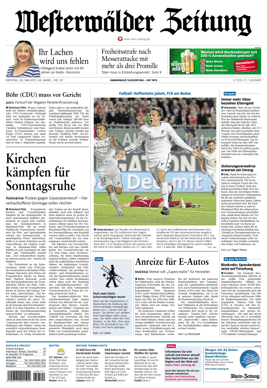 Westerwälder Zeitung vom Dienstag, 28.05.2013