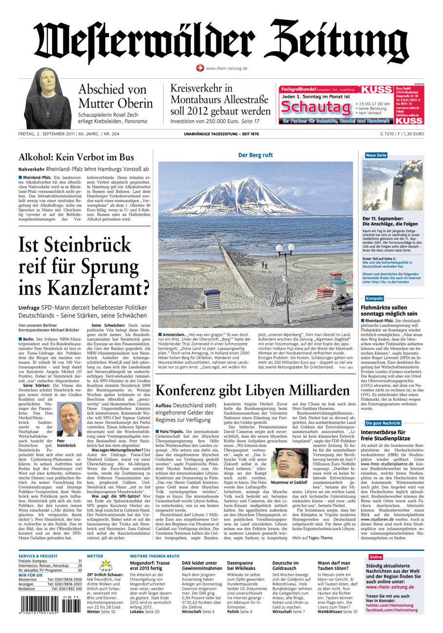 Westerwälder Zeitung vom Freitag, 02.09.2011