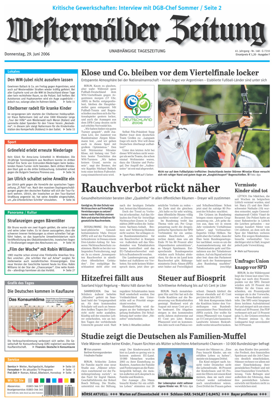 Westerwälder Zeitung vom Donnerstag, 29.06.2006