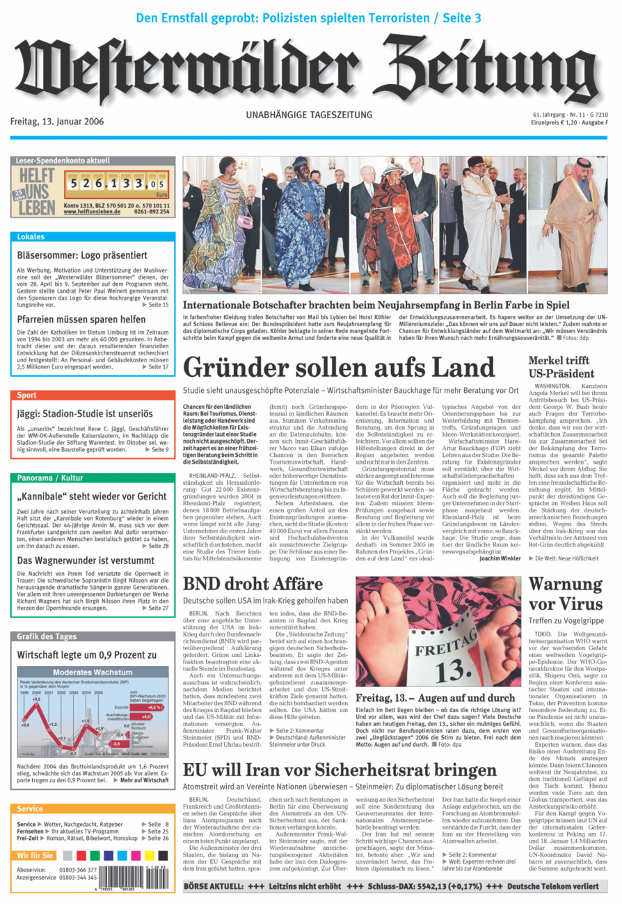 Westerwälder Zeitung vom Freitag, 13.01.2006