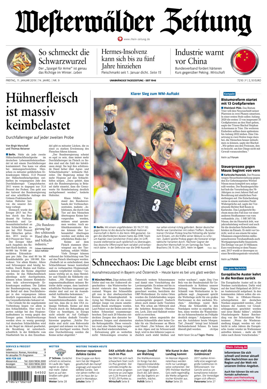 Westerwälder Zeitung vom Freitag, 11.01.2019