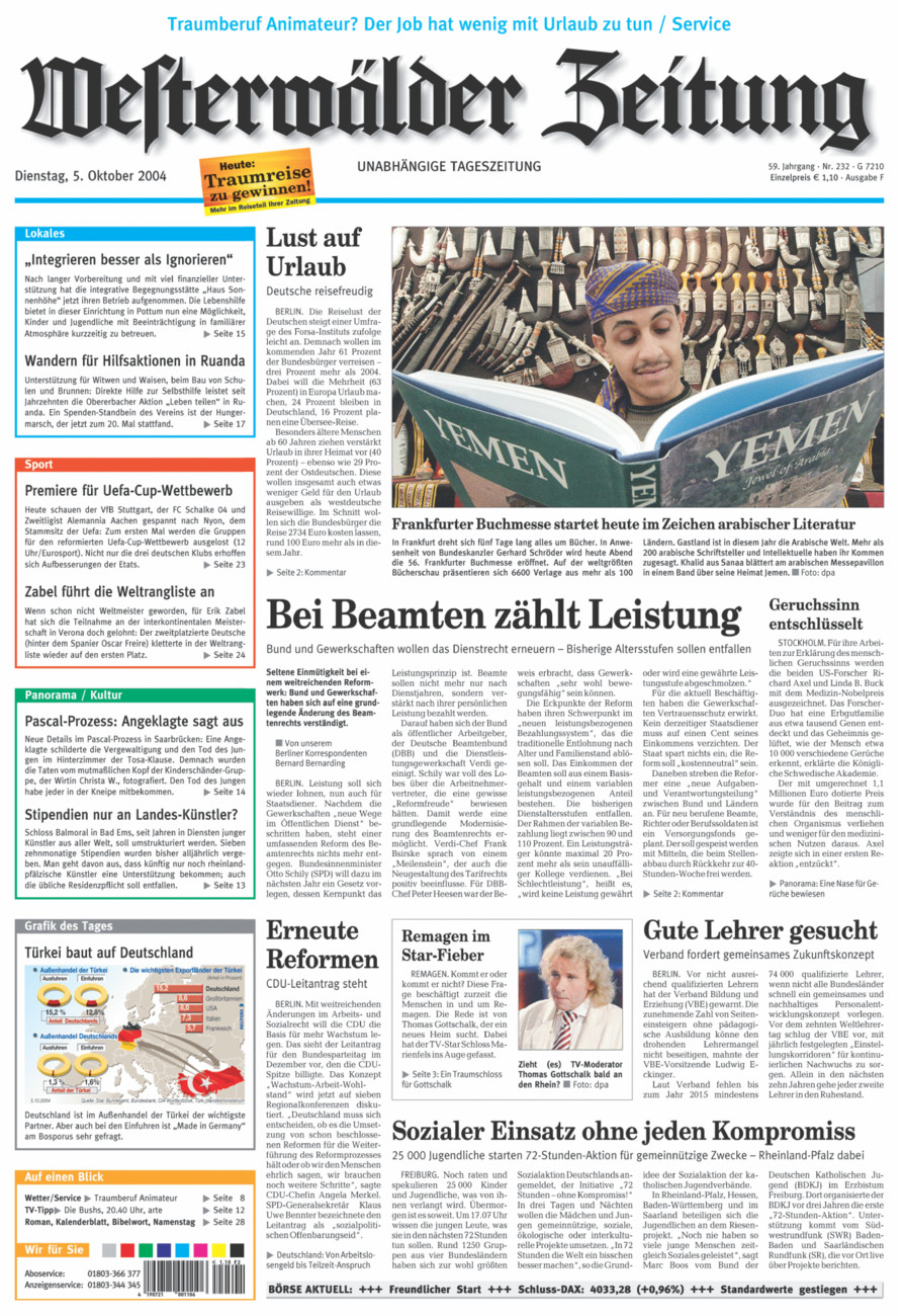 Westerwälder Zeitung vom Dienstag, 05.10.2004