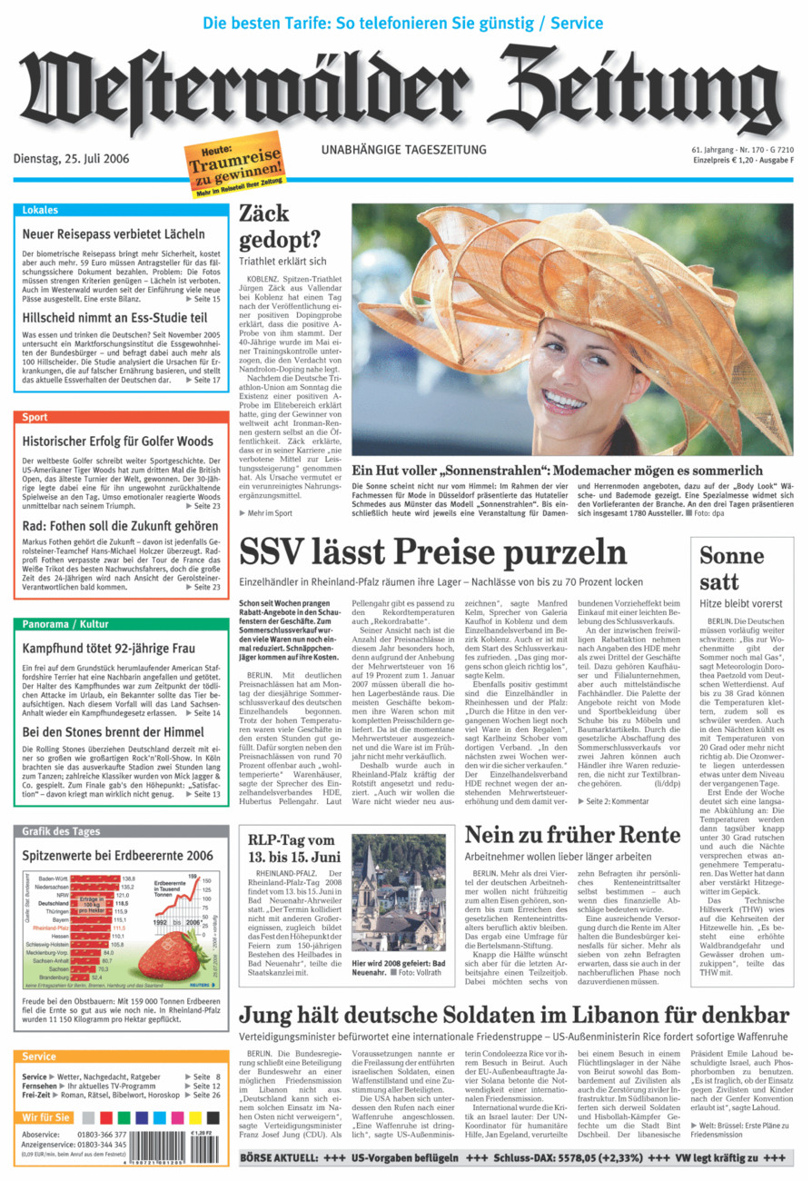 Westerwälder Zeitung vom Dienstag, 25.07.2006
