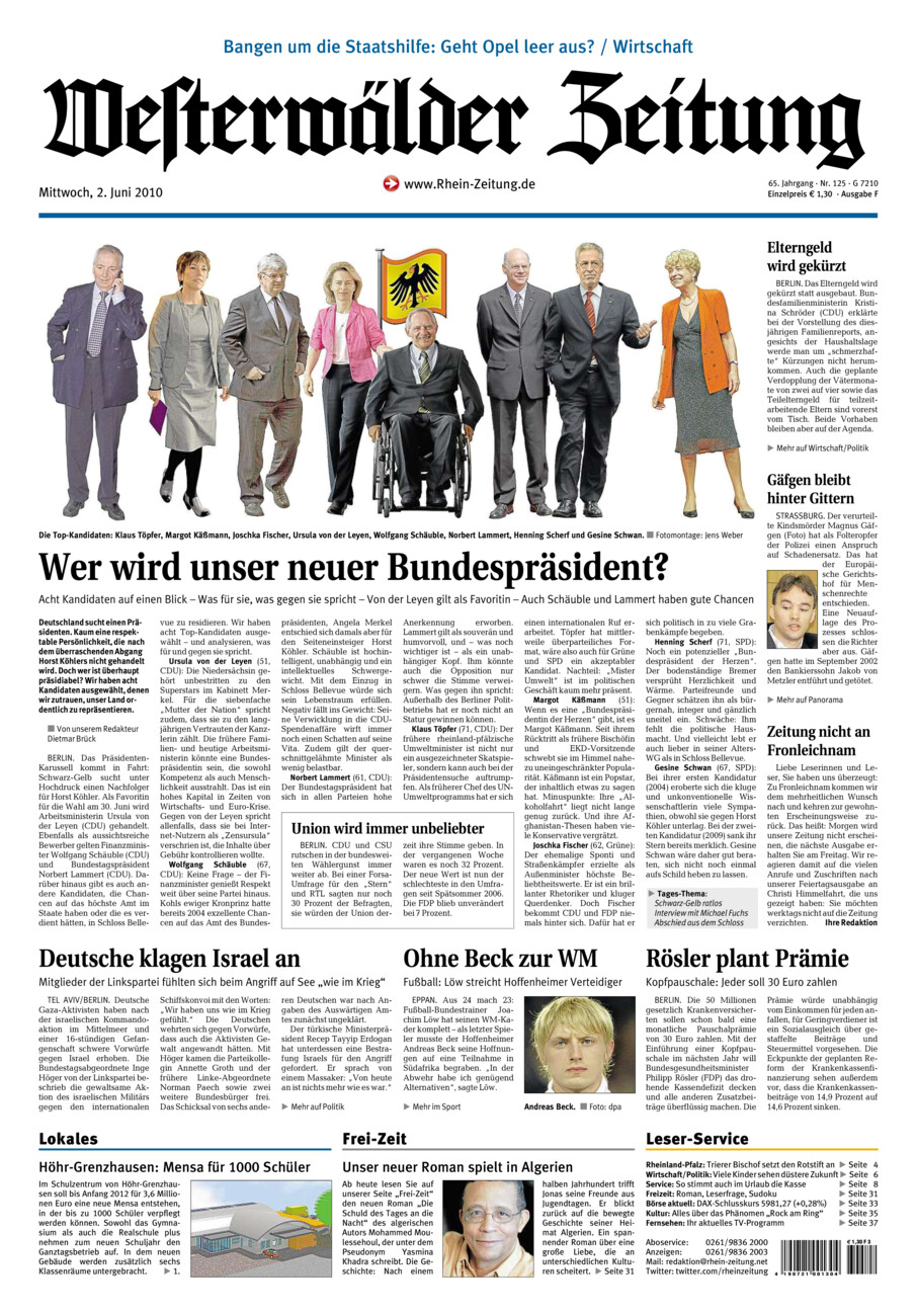 Westerwälder Zeitung vom Mittwoch, 02.06.2010