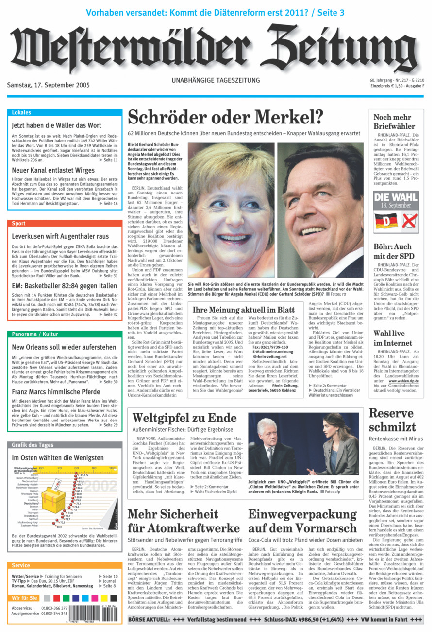 Westerwälder Zeitung vom Samstag, 17.09.2005