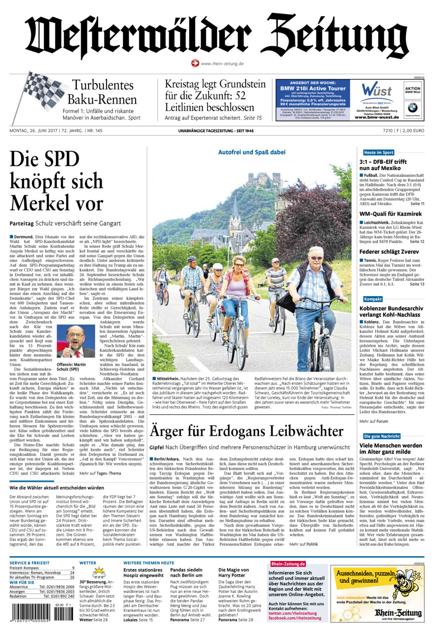 Westerwälder Zeitung vom Montag, 26.06.2017