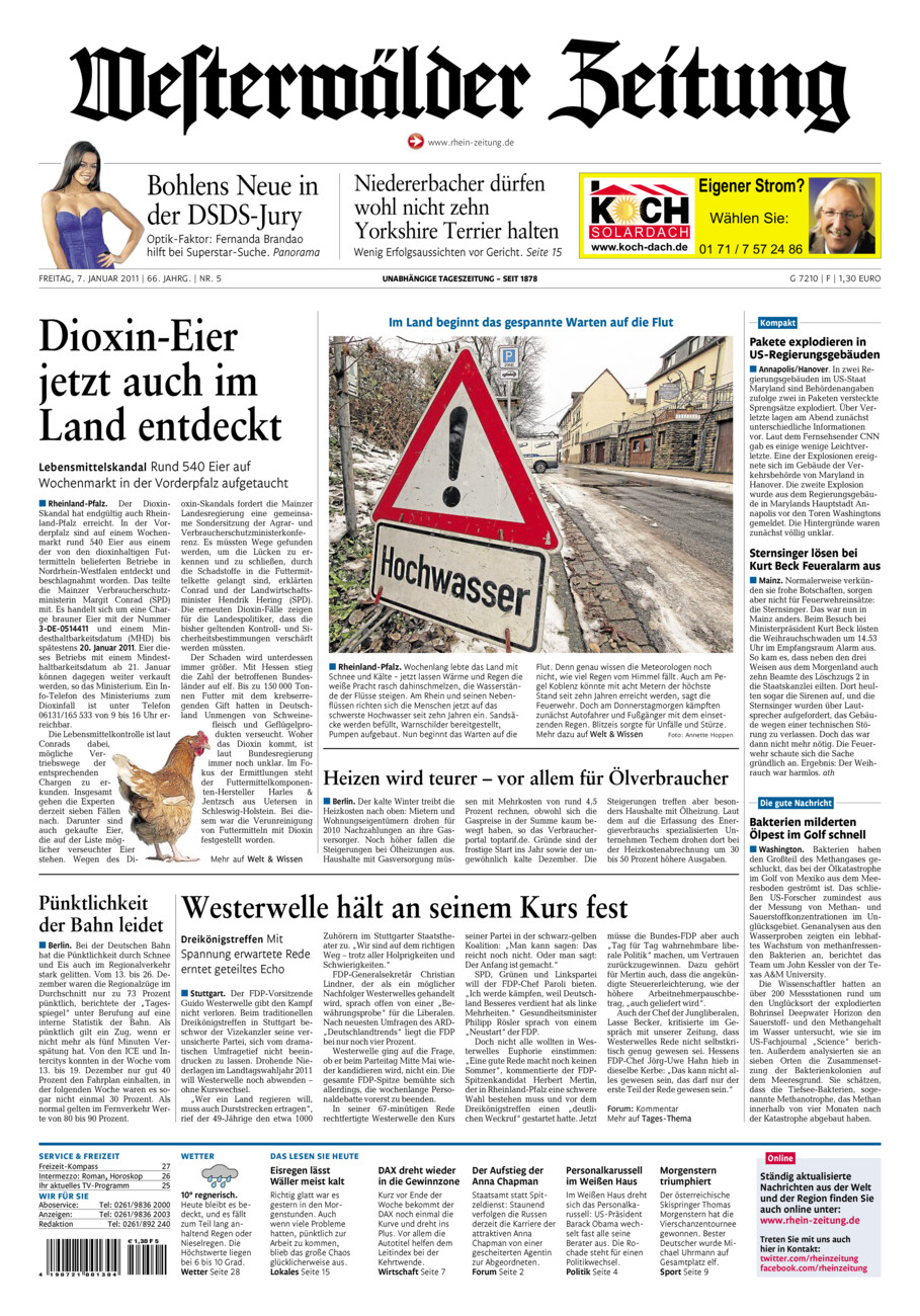 Westerwälder Zeitung vom Freitag, 07.01.2011