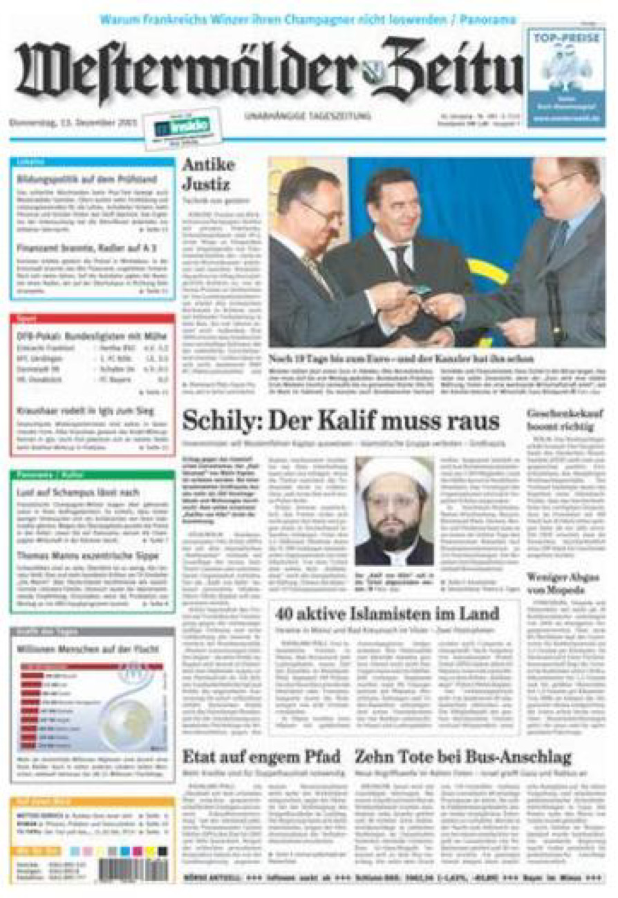 Westerwälder Zeitung vom Donnerstag, 13.12.2001