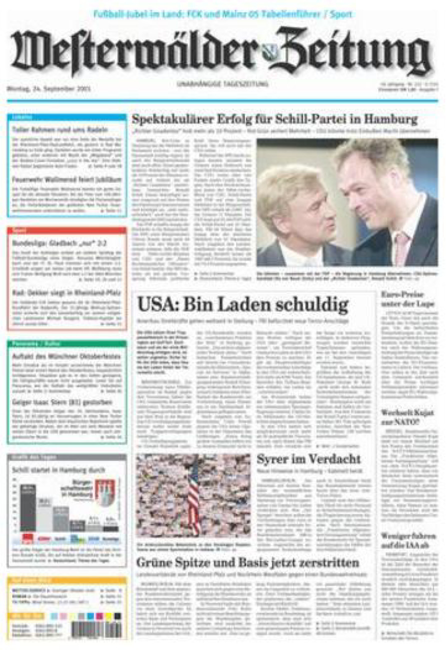 Westerwälder Zeitung vom Montag, 24.09.2001