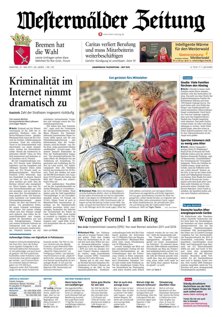 Westerwälder Zeitung vom Samstag, 21.05.2011