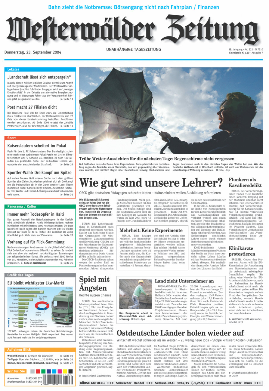 Westerwälder Zeitung vom Donnerstag, 23.09.2004