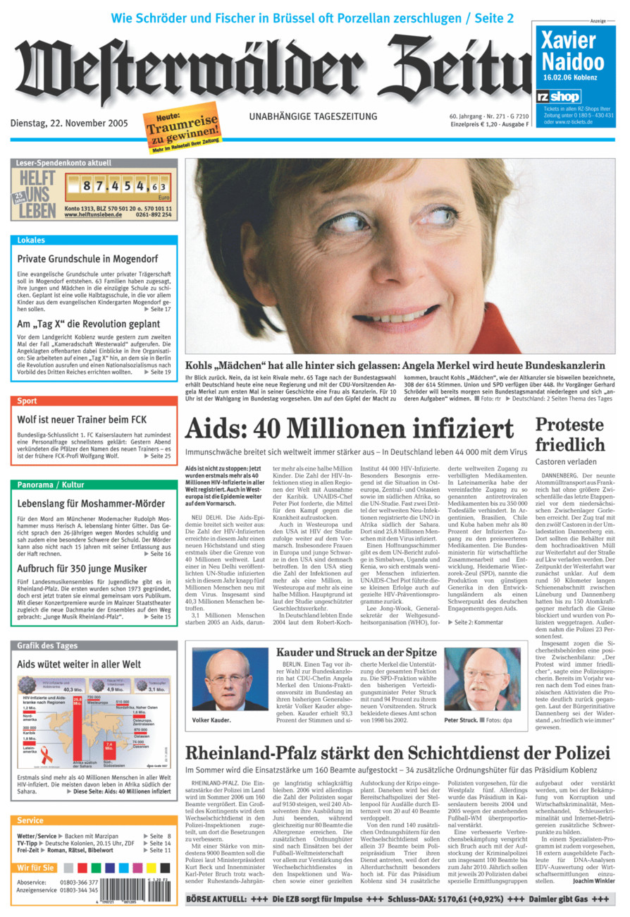 Westerwälder Zeitung vom Dienstag, 22.11.2005