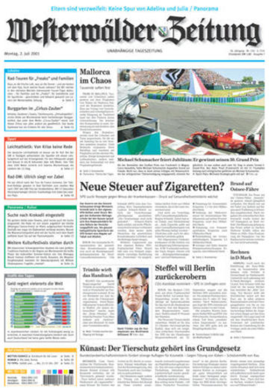 Westerwälder Zeitung vom Montag, 02.07.2001