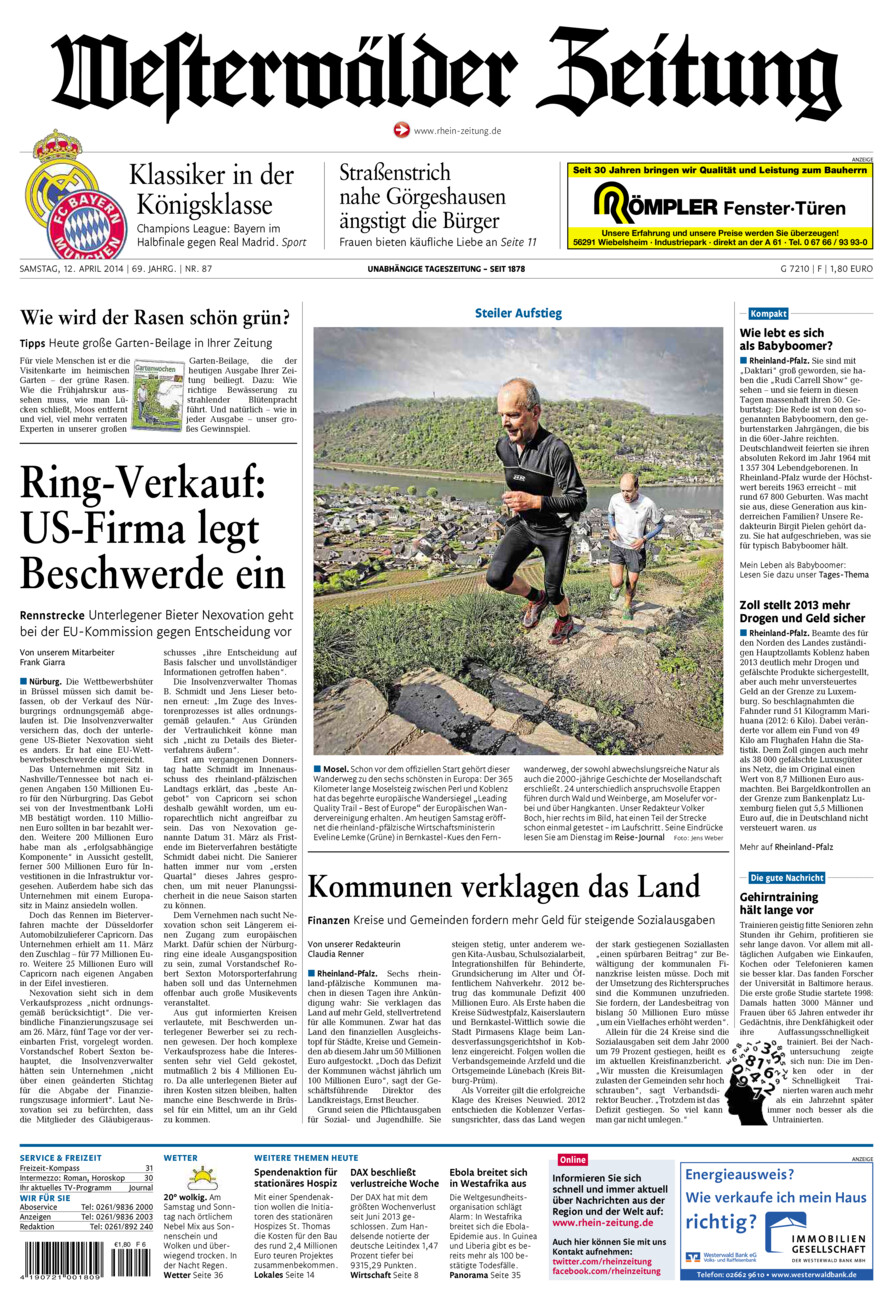 Westerwälder Zeitung vom Samstag, 12.04.2014