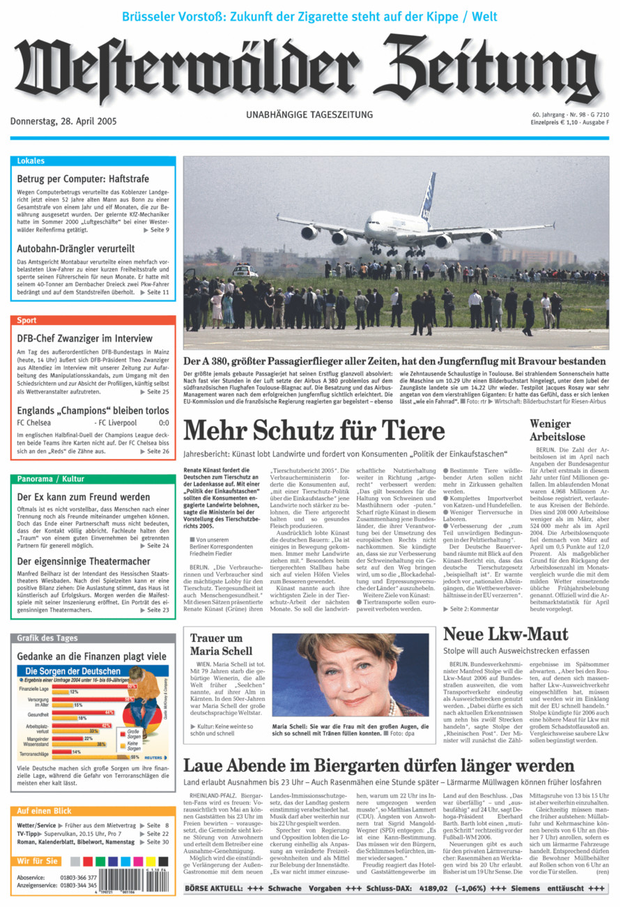 Westerwälder Zeitung vom Donnerstag, 28.04.2005