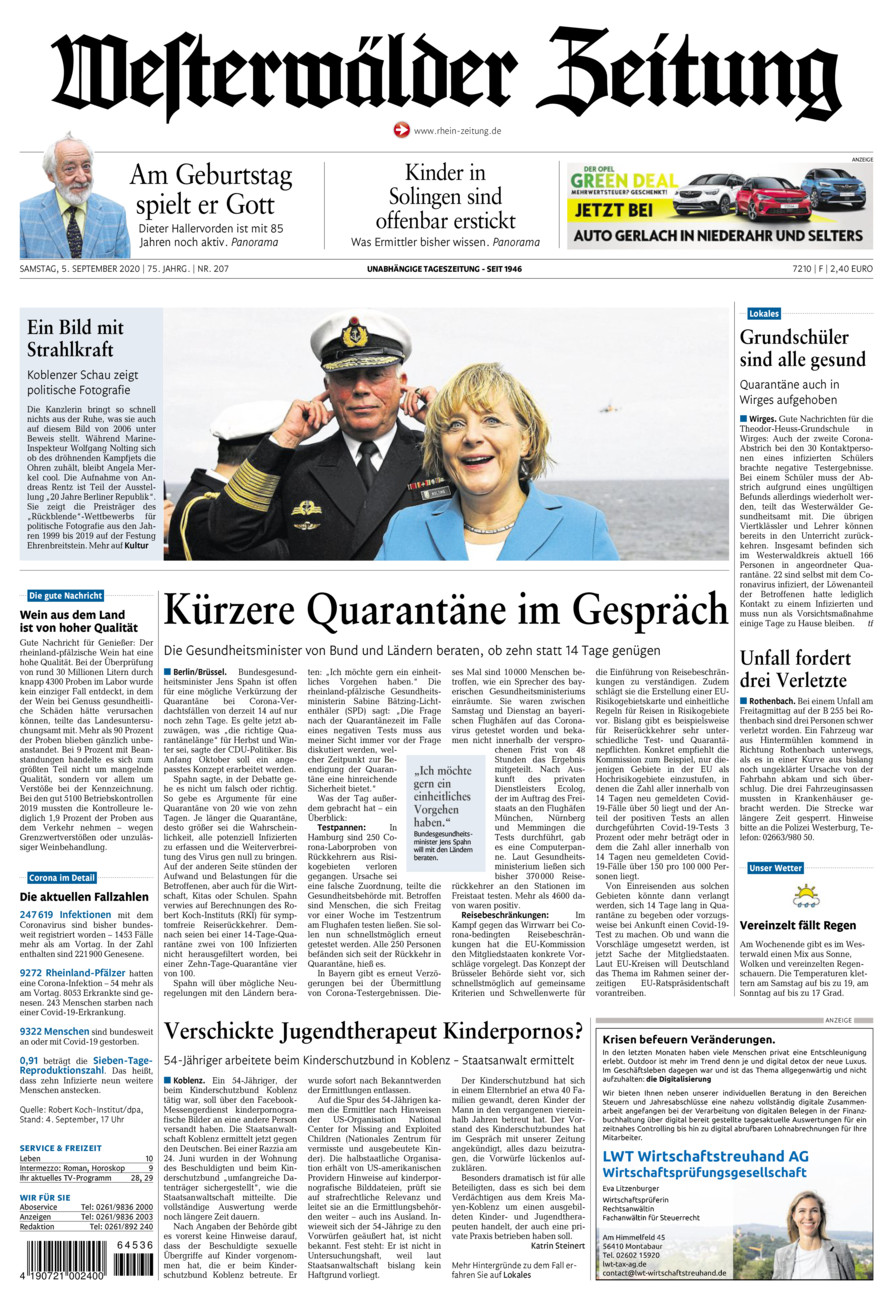 Westerwälder Zeitung vom Samstag, 05.09.2020