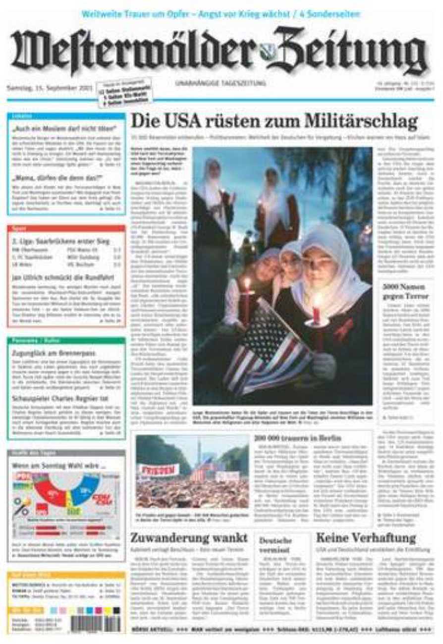 Westerwälder Zeitung vom Samstag, 15.09.2001
