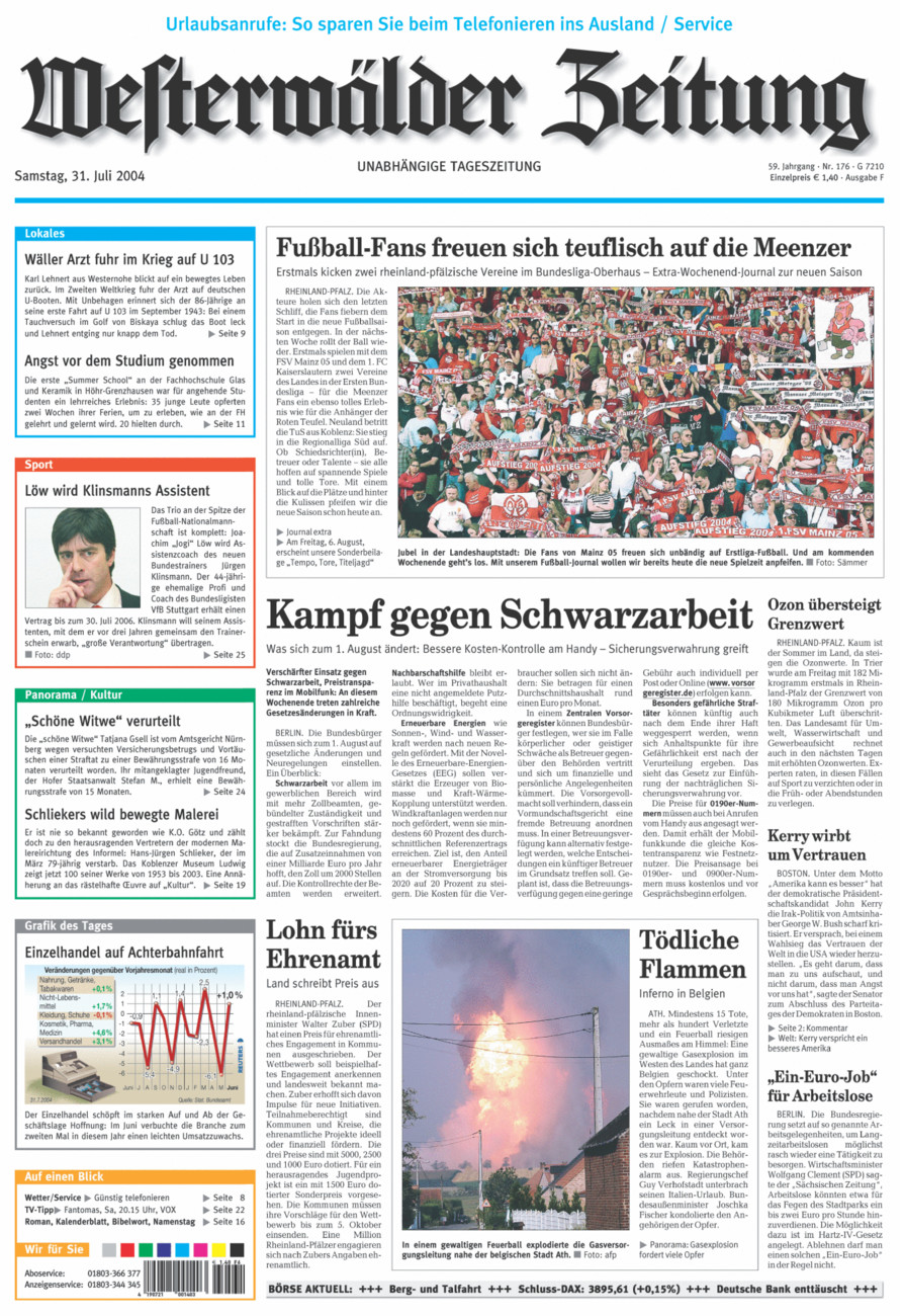 Westerwälder Zeitung vom Samstag, 31.07.2004