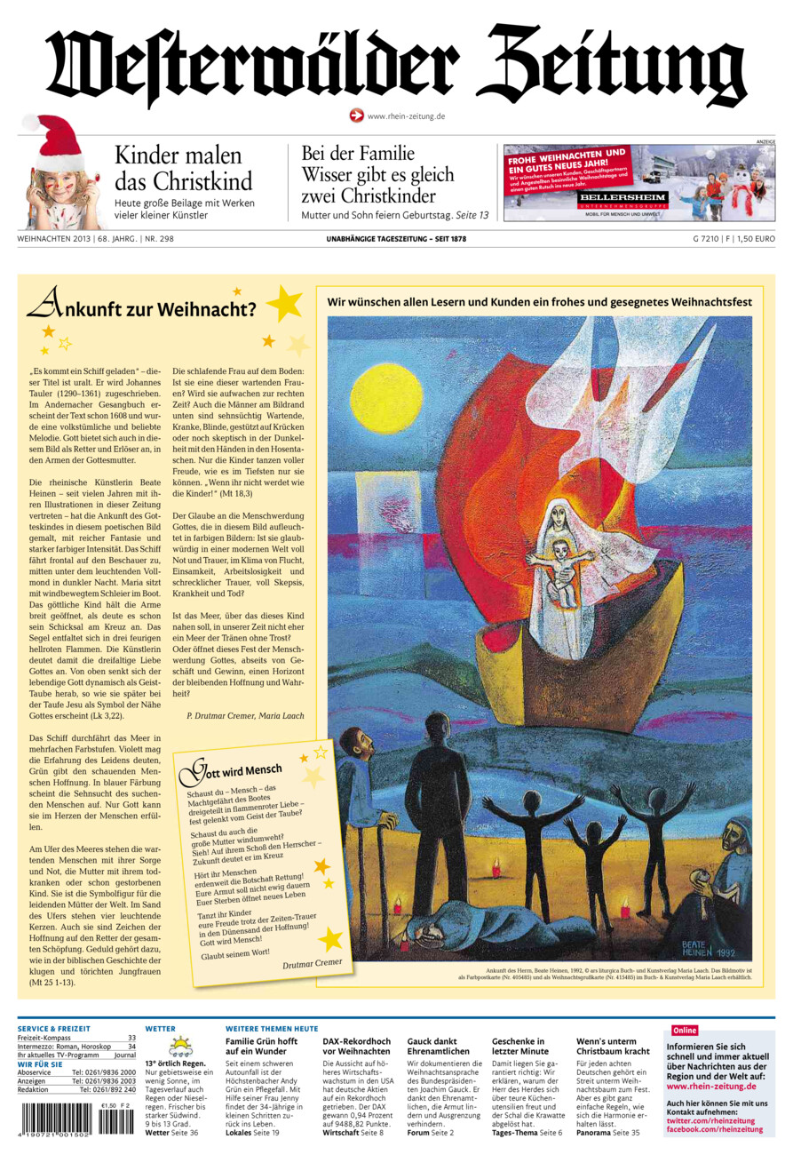 Westerwälder Zeitung vom Dienstag, 24.12.2013
