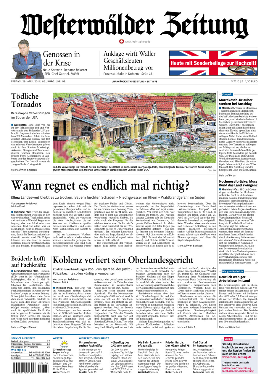 Westerwälder Zeitung vom Freitag, 29.04.2011