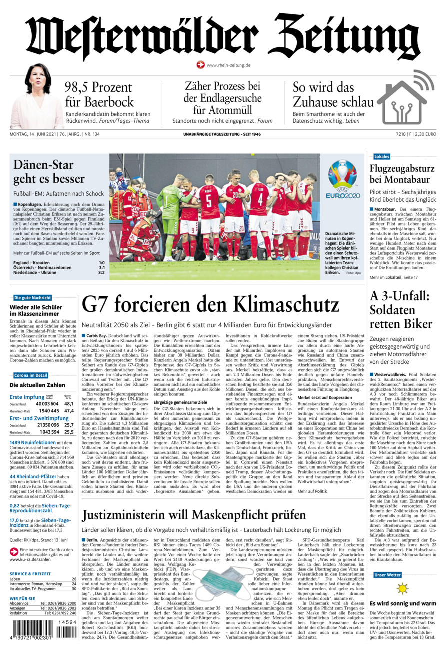Westerwälder Zeitung vom Montag, 14.06.2021