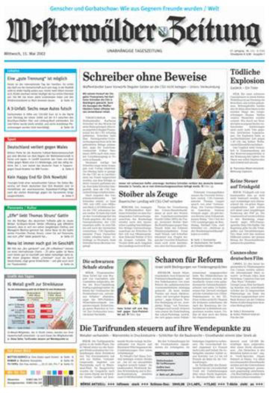 Westerwälder Zeitung vom Mittwoch, 15.05.2002