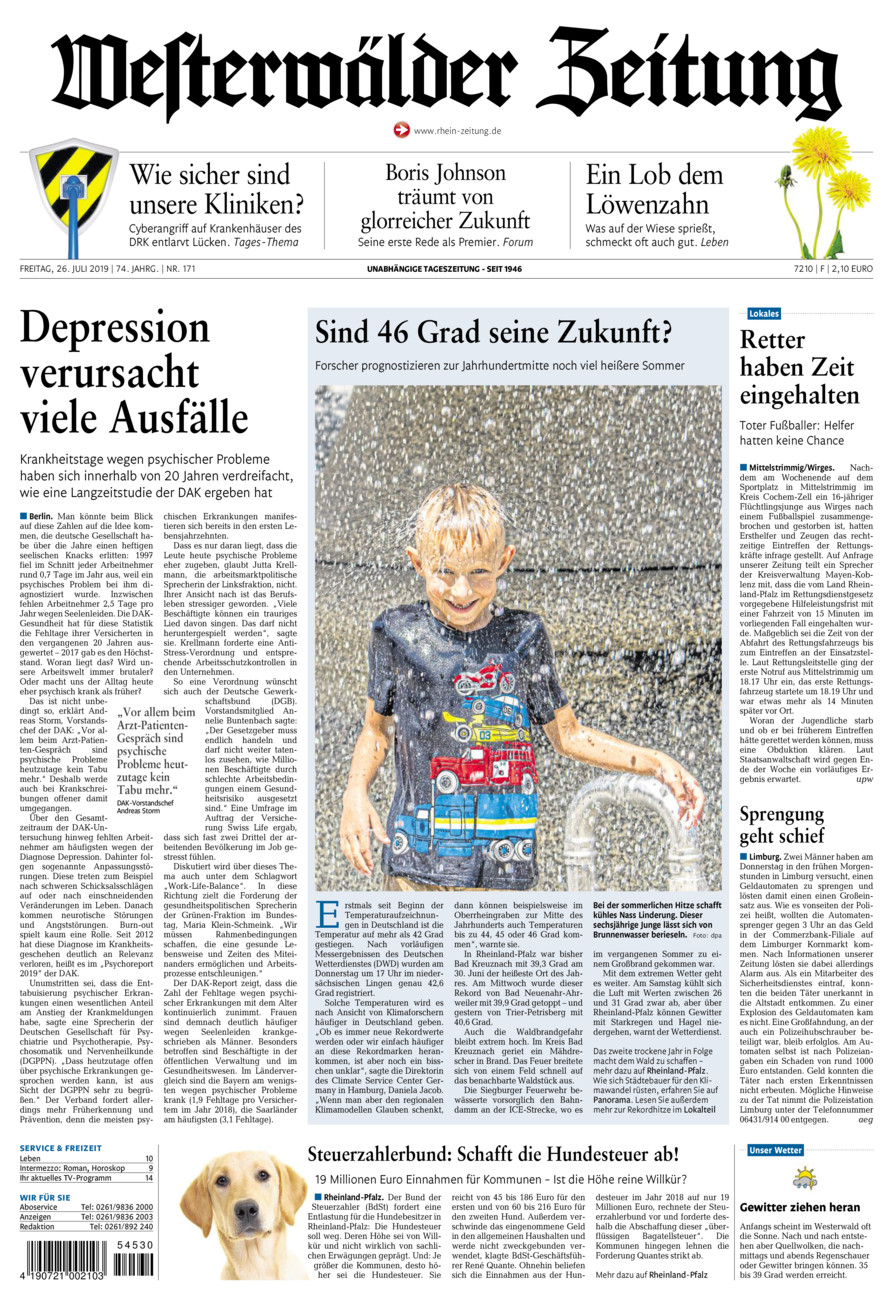 Westerwälder Zeitung vom Freitag, 26.07.2019