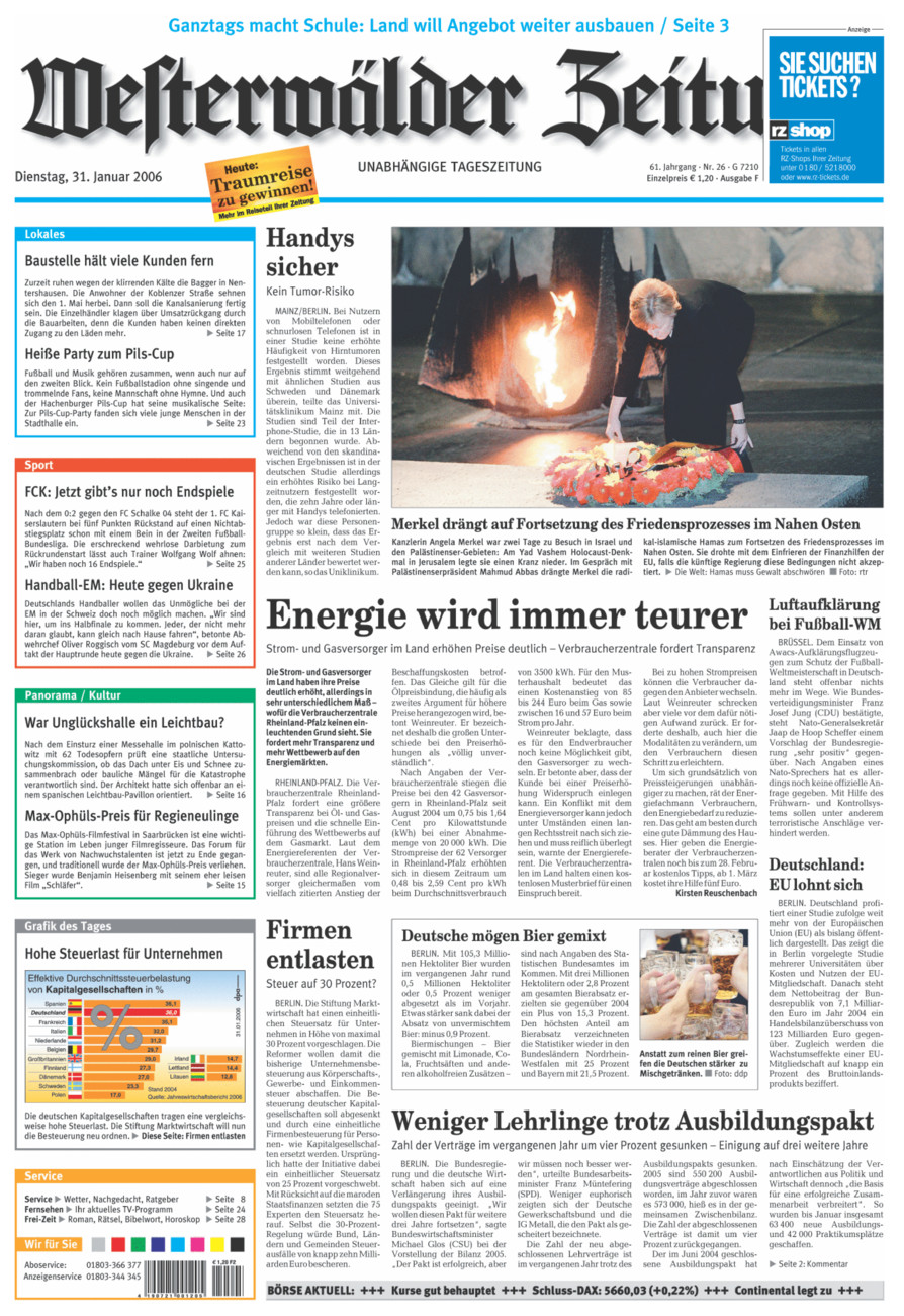 Westerwälder Zeitung vom Dienstag, 31.01.2006