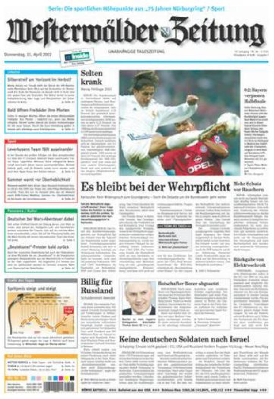 Westerwälder Zeitung vom Donnerstag, 11.04.2002