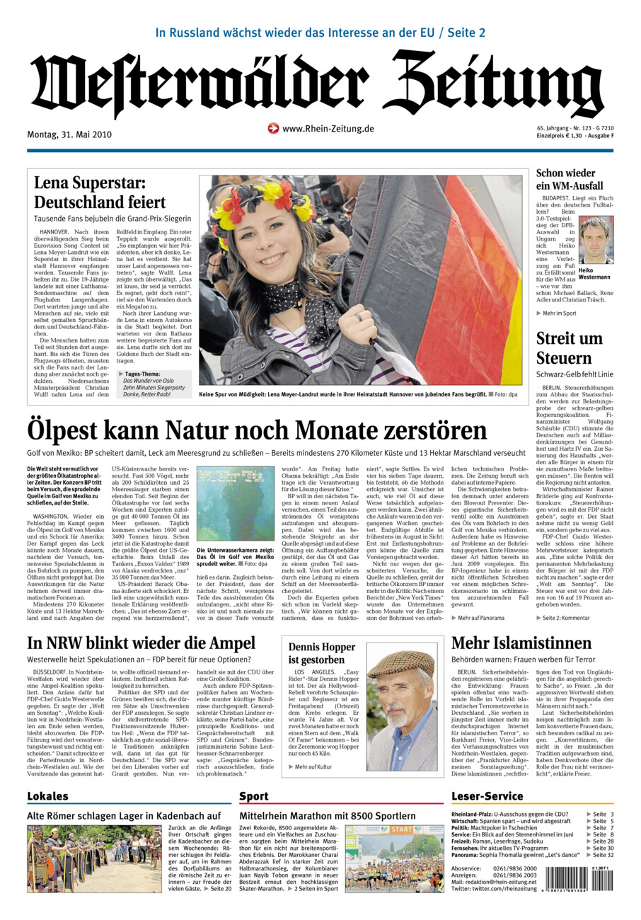 Westerwälder Zeitung vom Montag, 31.05.2010