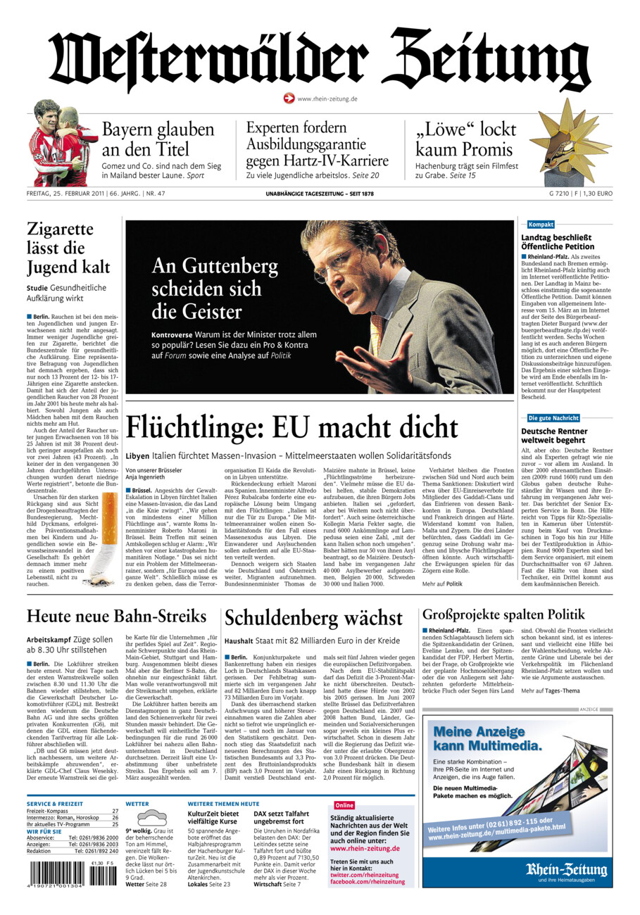 Westerwälder Zeitung vom Freitag, 25.02.2011