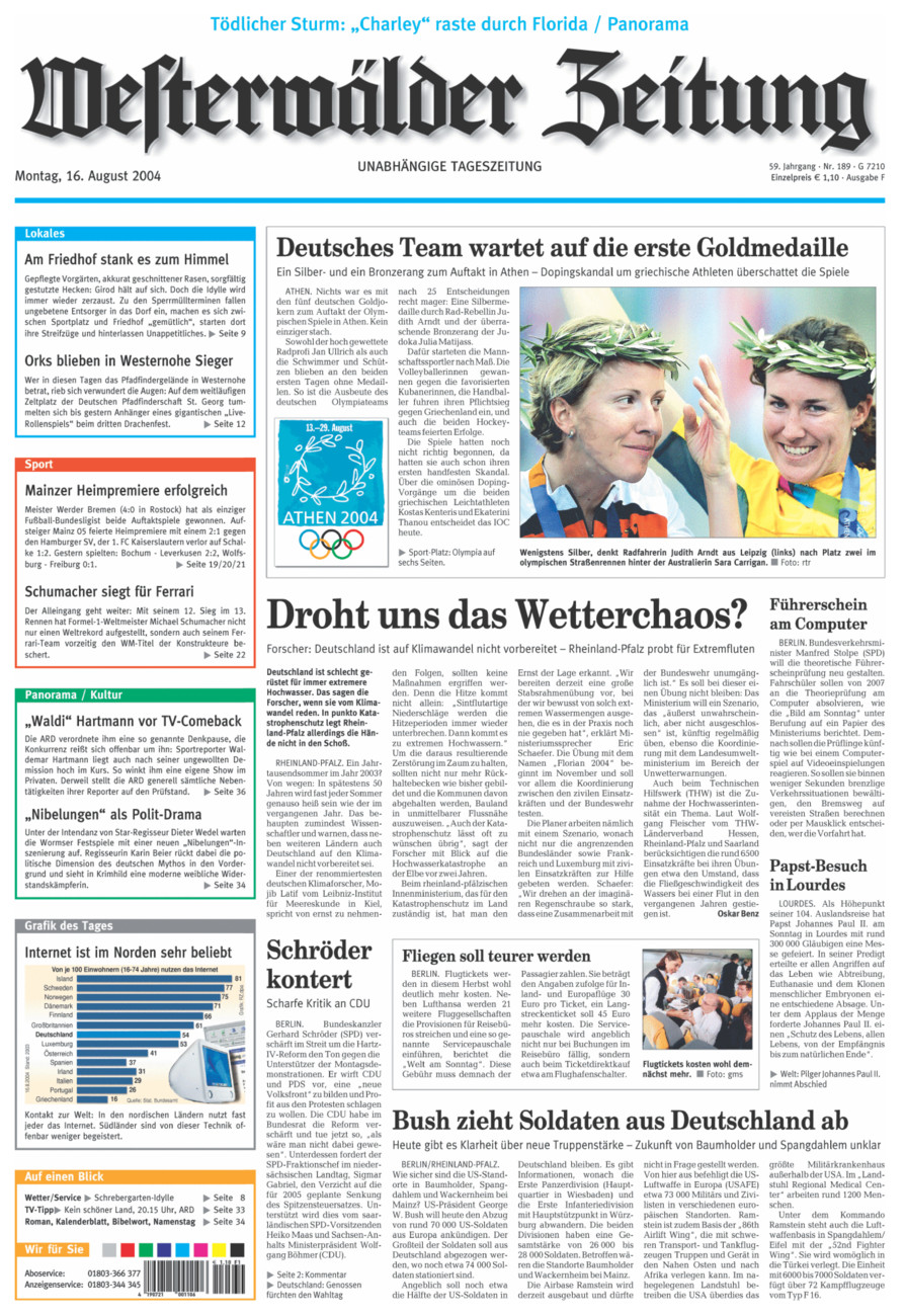 Westerwälder Zeitung vom Montag, 16.08.2004