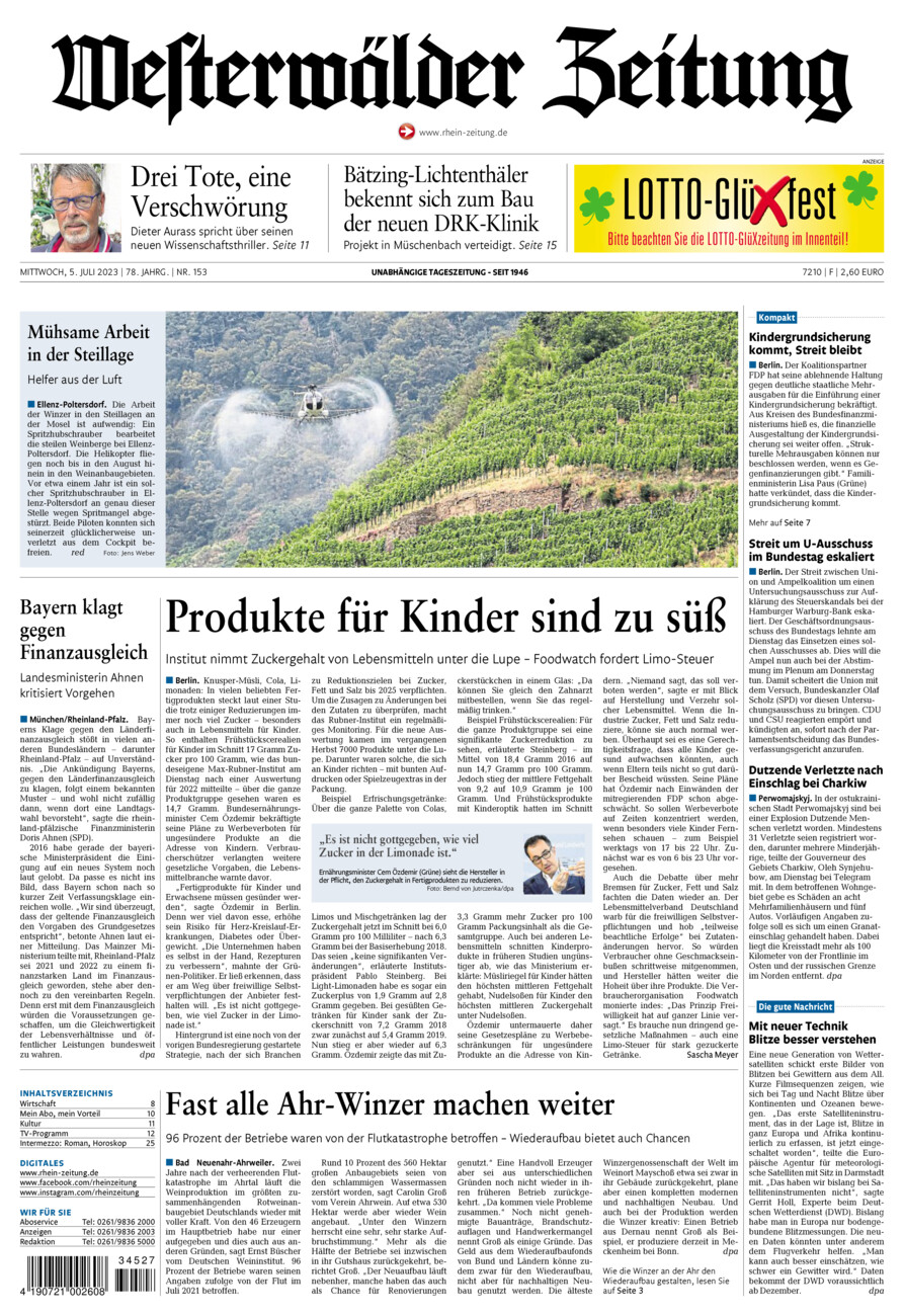 Westerwälder Zeitung vom Mittwoch, 05.07.2023
