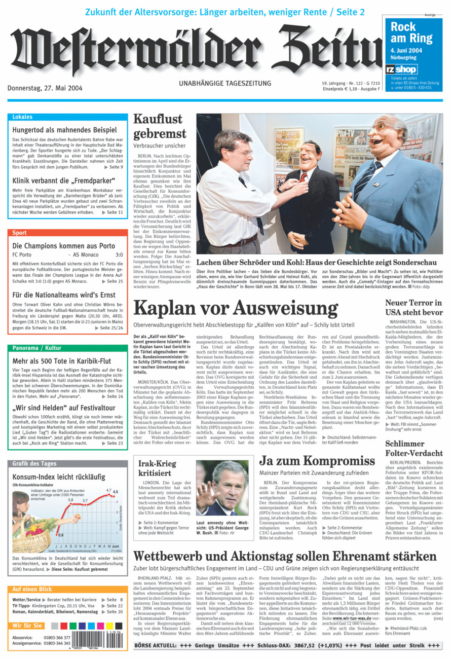 Westerwälder Zeitung vom Donnerstag, 27.05.2004