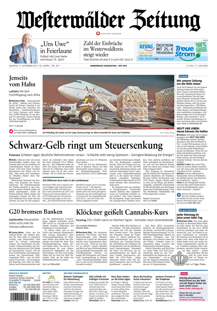 Westerwälder Zeitung vom Samstag, 05.11.2011