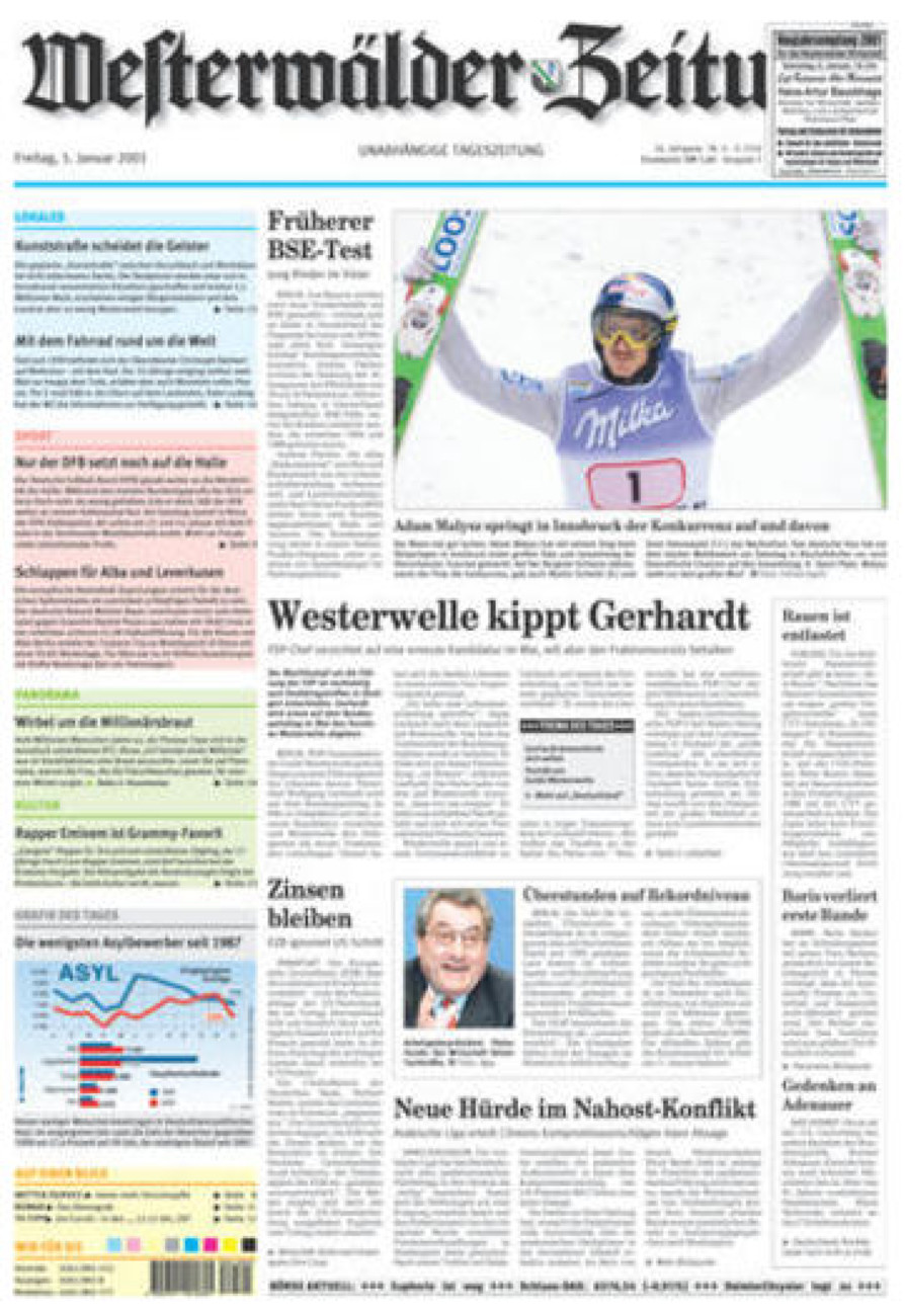 Westerwälder Zeitung vom Freitag, 05.01.2001