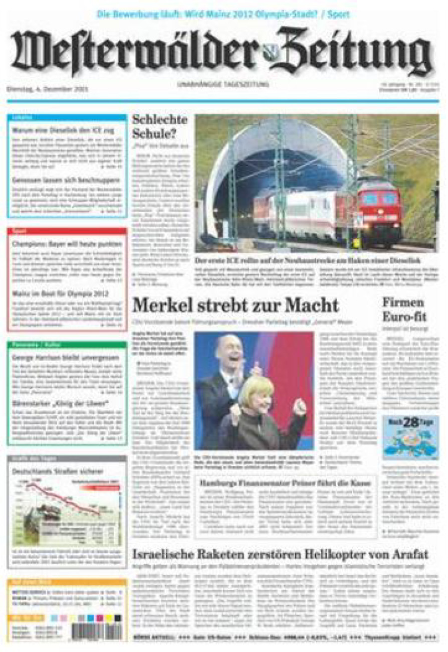 Westerwälder Zeitung vom Dienstag, 04.12.2001