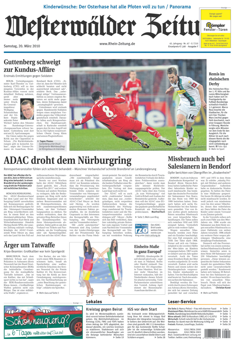 Westerwälder Zeitung vom Samstag, 20.03.2010