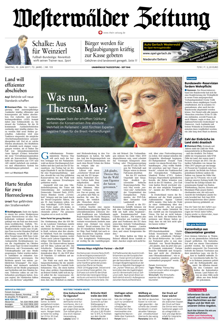 Westerwälder Zeitung vom Samstag, 10.06.2017
