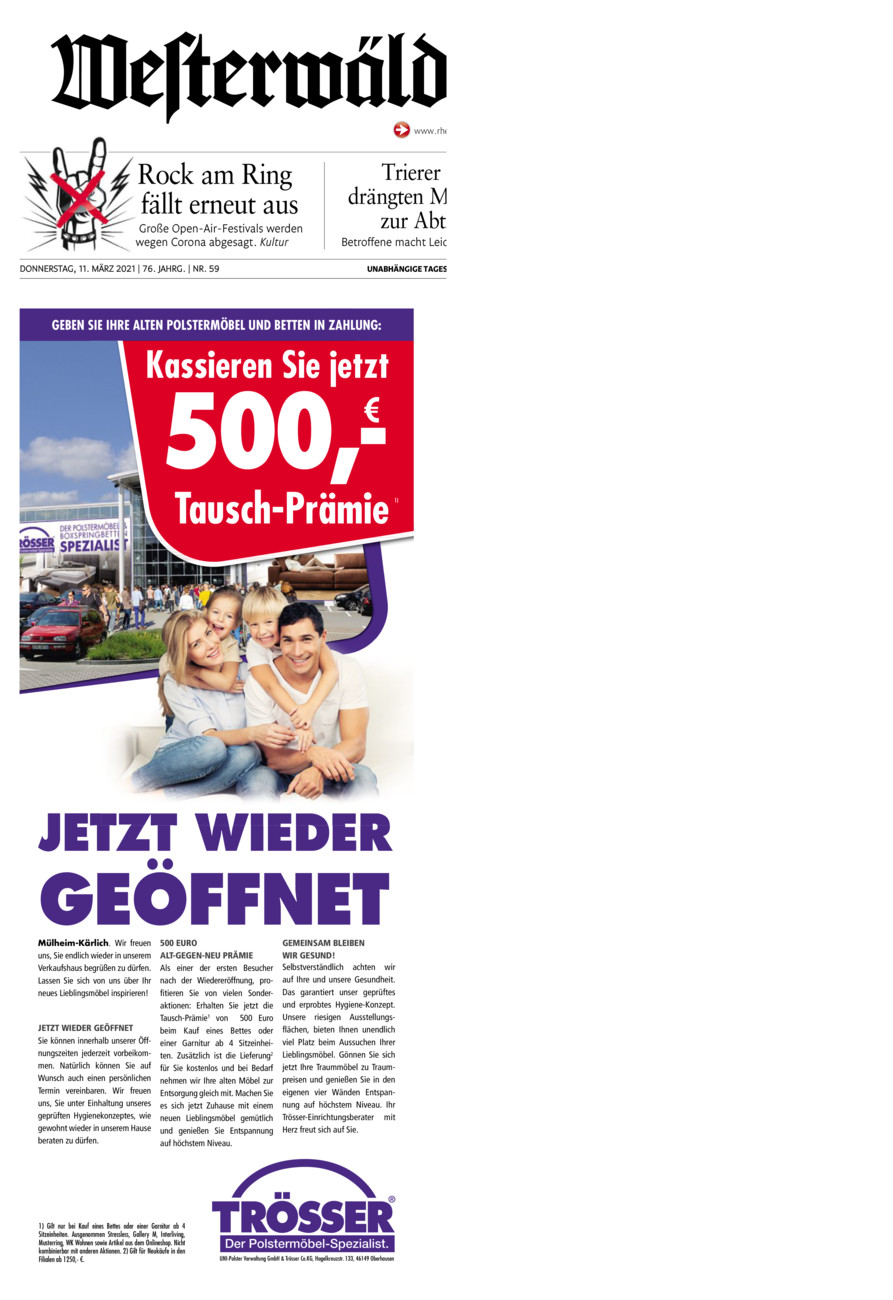 Westerwälder Zeitung vom Donnerstag, 11.03.2021