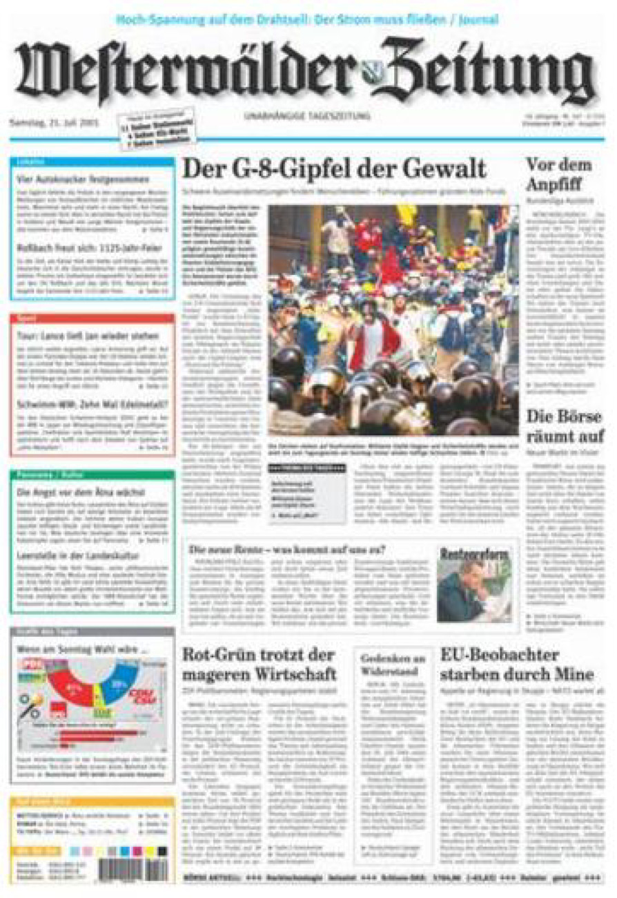 Westerwälder Zeitung vom Samstag, 21.07.2001